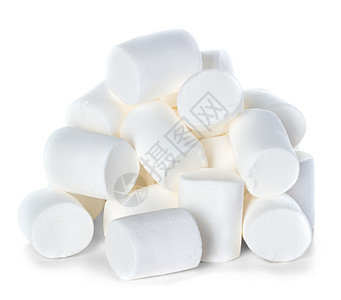耐嚼白色背景上孤立的棉花糖美味工作室图片