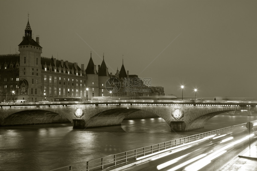 Pontu变化法国巴黎历史黑色的桥图片