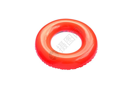 橡胶救生员水白色背景孤立的红游泳环背景图片