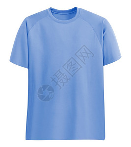 买运动质量白色上孤立的蓝T恤衫图片