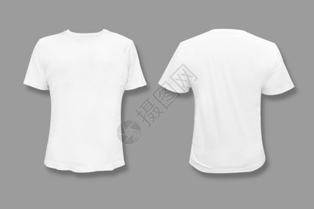 广告T恤带有空白复制间的孤立白色TShirt空的衬衫身体设计图片
