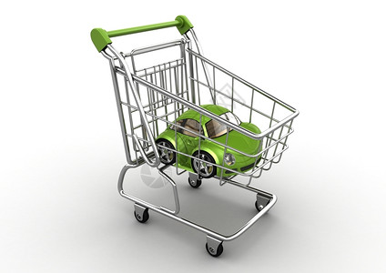 绿色汽车在购物马中滑稽微型机器系列携带灰色的销售高清图片