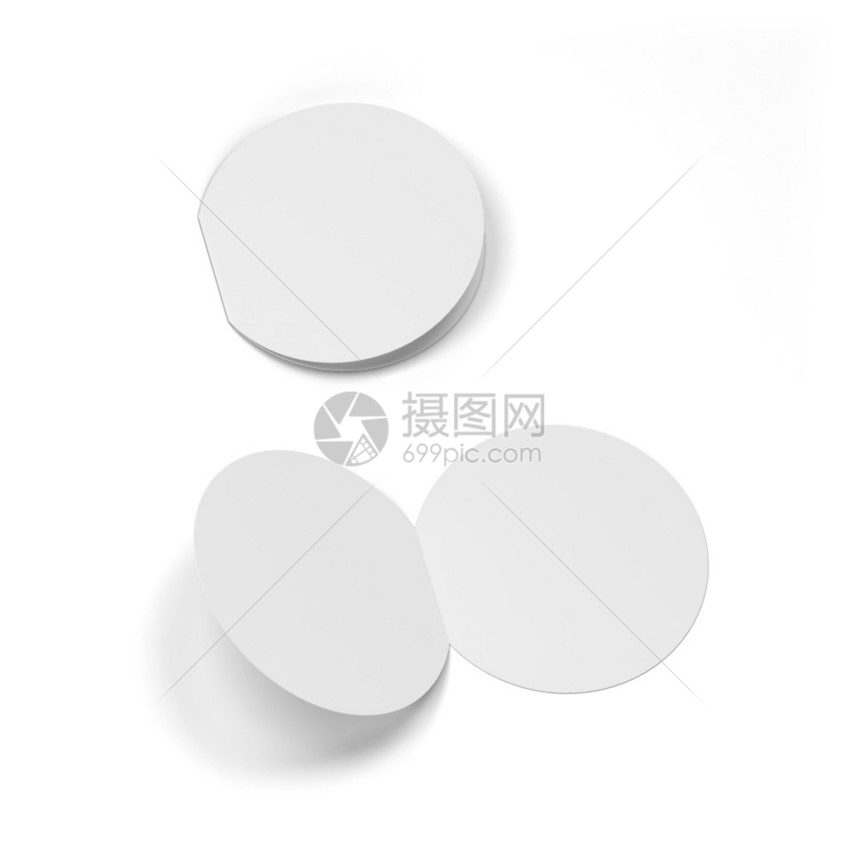 出版物干净的3d插图白色背景孤立的空白双圆小册子宣传图片