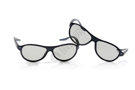 复兴水平的艺术两对双极立体3D眼镜用于白色的Izolcht电视图片
