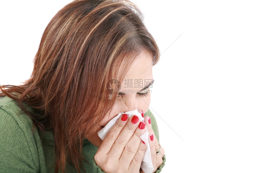 脸猪流感白纸组织有病妇女过敏图片
