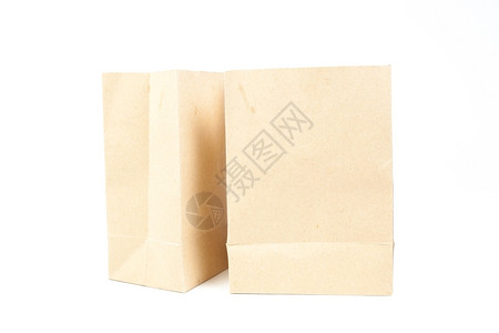 盒两包棕色纸袋白背景食物一次空白图片