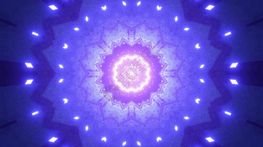 卡列登生动3d插图紫色卡列多斯古装饰品的抽象背景设计以鲜花为形状有照明灯光摘述甘蓝多斯古花3d插图背景魔法神秘设计图片