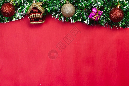 保护假期圣诞快乐背景与新年红色的图片