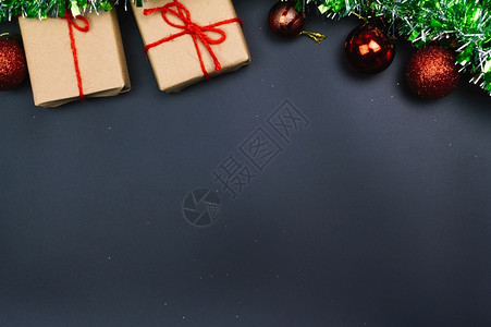 圣诞快乐背景与新年横幅快活复制图片