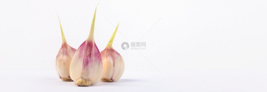 素食主义者灰色背景的青嫩大蒜和头农业健康图片