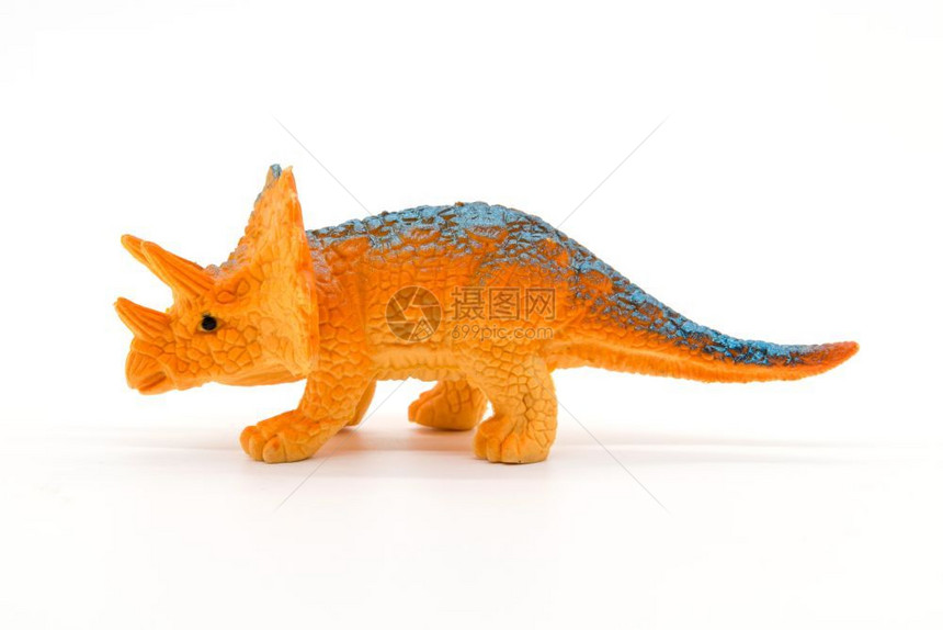 古生物学兽爬虫白色背景的三环解托盘玩具模型图片