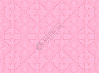 复古的3d以花形墙壁背景为板状圆提供无缝抽象的粉红色彩上覆圆形象的盖图片