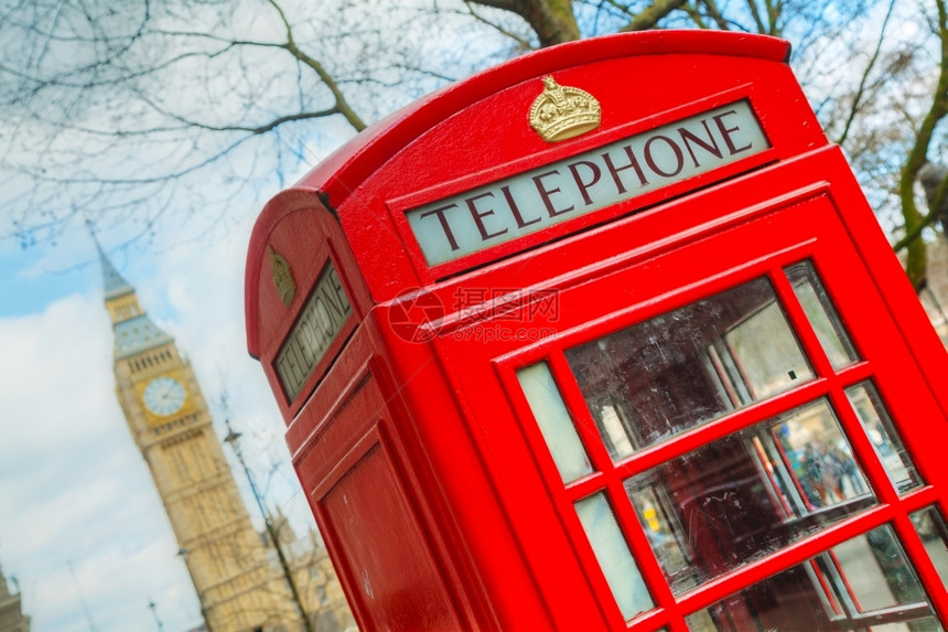 红色的议会钟联合王国伦敦著名的红色电话亭联合王国图片