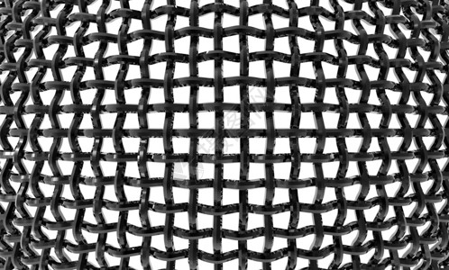抽象的艺术3d将白色墙背景上隔开的有剪切路径金属二次曲线黑网格阴凉处图片