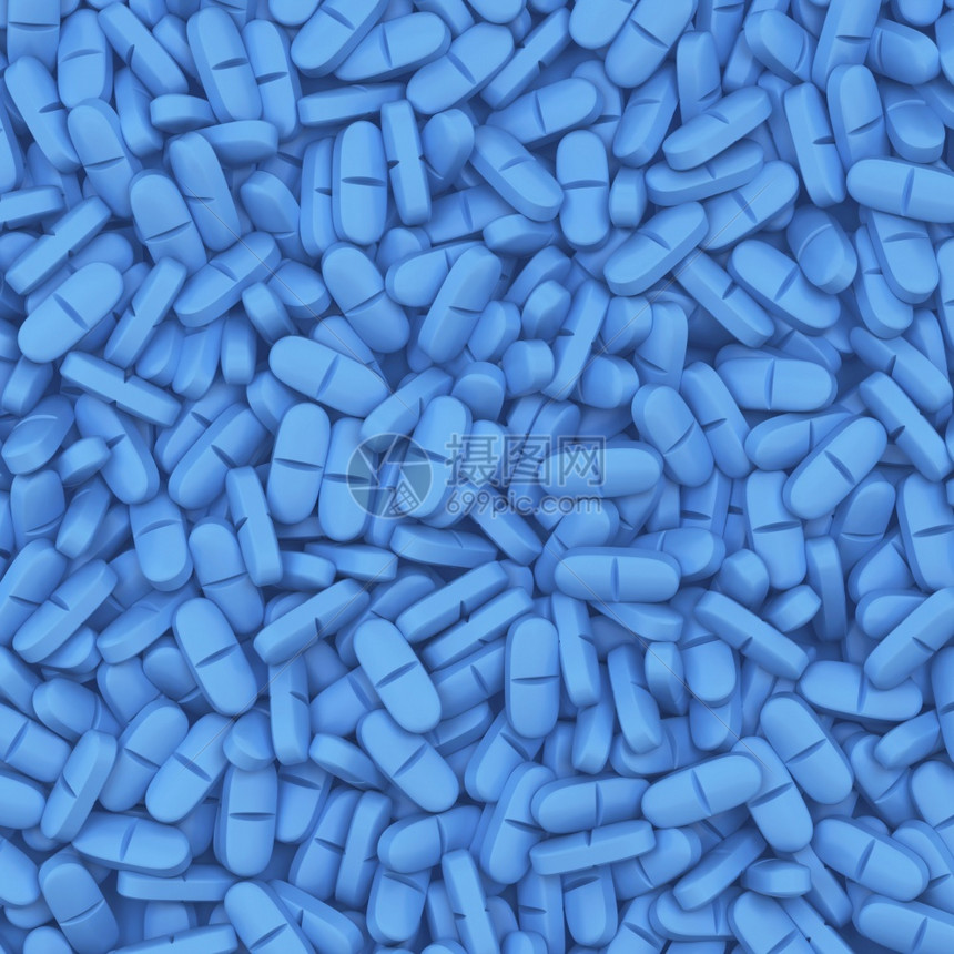 蓝色胶囊药物图片