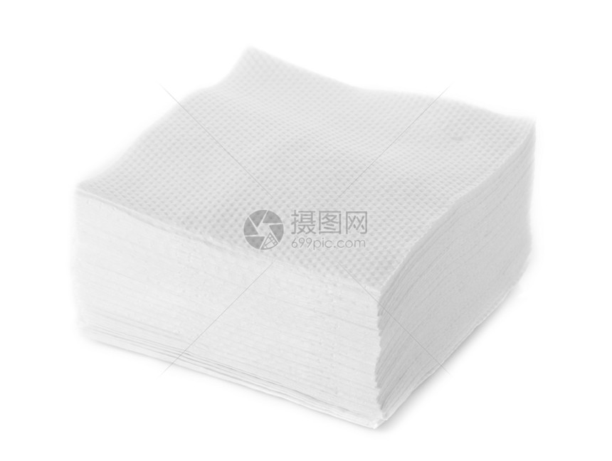 空白的目组织孤立白色方形酒吧餐巾图片