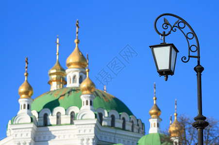 寺庙乌克兰基辅PecherskLavra背景灯笼叉传统的图片