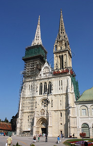 建造克罗地亚萨格勒布圣母玛利亚大教堂克罗地亚萨格勒布哥特祈祷图片
