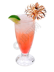 鸡尾酒孤立的精果汁白色背景剪贴路径上孤立的热带鸡尾酒图片
