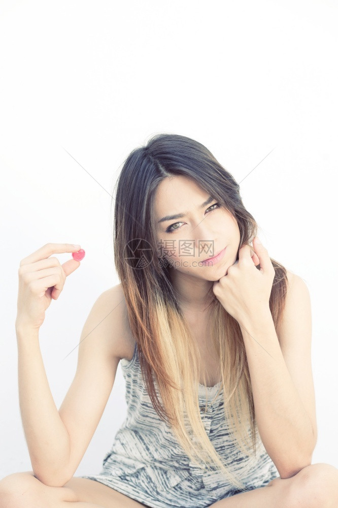女孩漂亮的一个亚洲女人肖像年轻图片