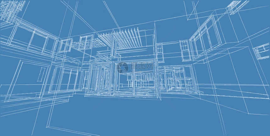 城市的景观框架3DD插图架构建设视角线现代城市建筑抽象背景设计建筑结构图解3d插摘要建筑背景13256图片