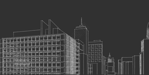 城市建筑抽象线条科技背景背景图片