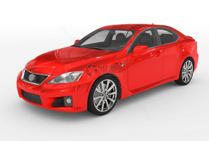 画白色红涂料透明玻璃前左侧视图3D行业驾驶图片