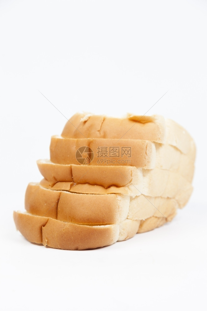 自然健康白面包覆盖的孤立背景面条上的包片午餐图片