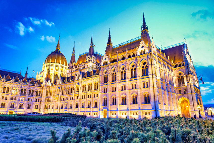 河哥特匈牙利布达佩斯议会晚间匈牙利国民图片