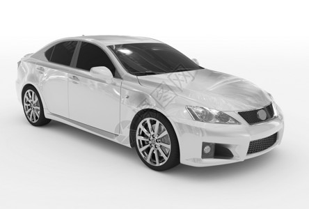 汽车隔离在白色油漆有玻璃右前车隔离在白色前右侧视图3D渲染目的反光图片