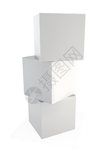 白色背景上的三立方3d插图渲染空白的公司图片