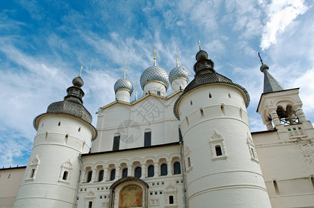 古城罗斯托夫韦利基俄罗斯的克里姆林宫修道院城市宗教高清图片