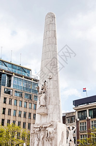 历史阿姆斯特丹市中心水坝著名雕像广场纪念碑高清图片
