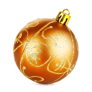 白底装饰素材橙细绳季节金色圣诞舞会白底面孤立于设计图片