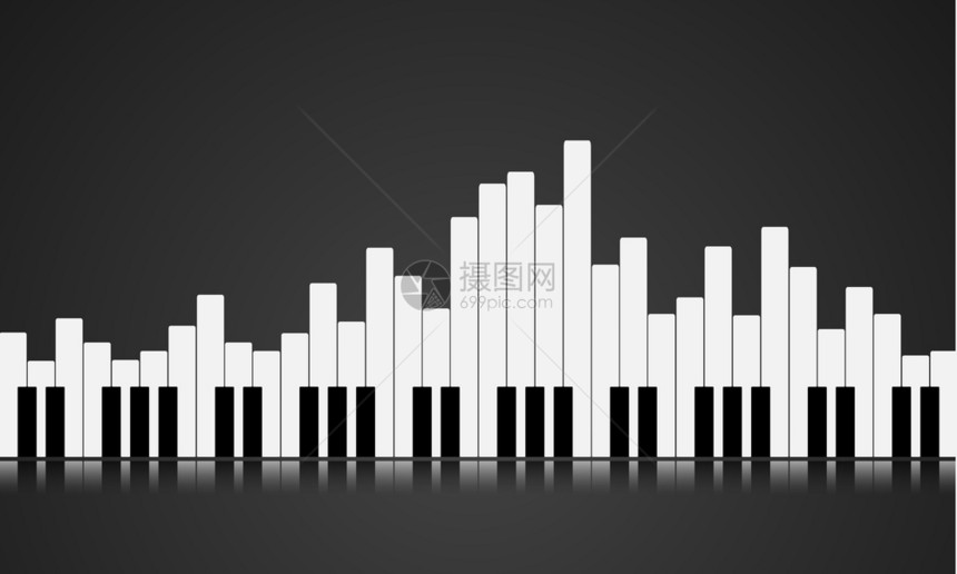 艺术乐队器钢琴键平衡概念的插图eps10矢量钢琴键平衡器图片