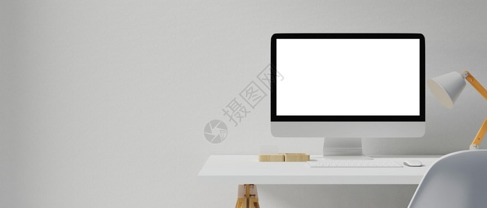 使用模拟空白屏幕计算机3D格式化的工作空间装饰风格电脑潮人图片