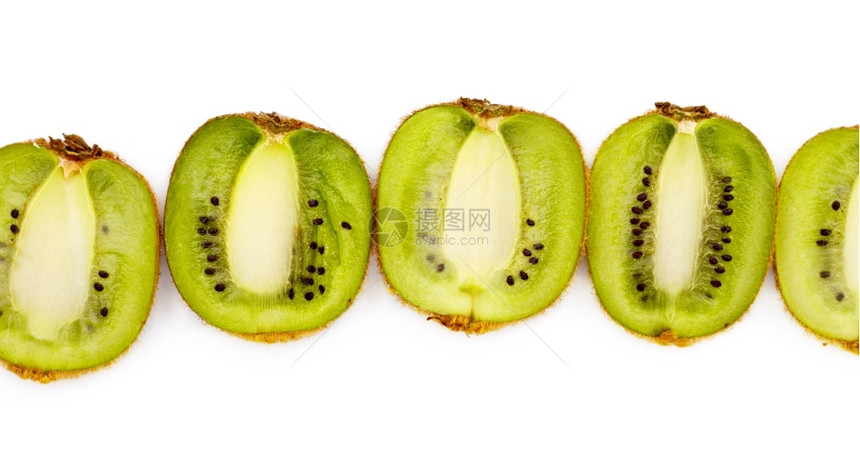 营养灰色的水果基威人排成一白背景图片