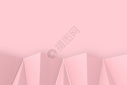 语气插图几何的3d复制空间墙壁背景在复制时作甜粉红色多边形状图案图片