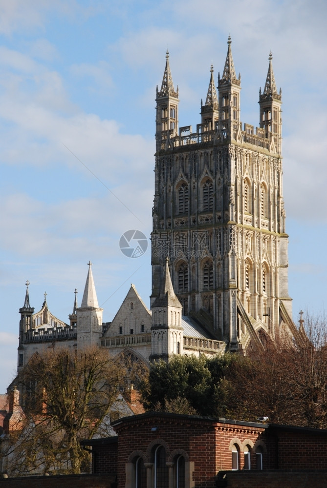 英国著名的Gloucester大教堂的美丽城市风景英国上帝遗产图片