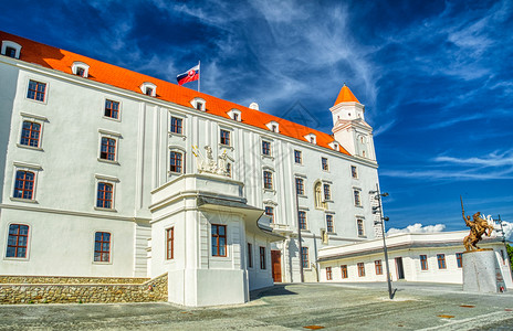 吸引力建筑学斯洛伐克首都布拉迪斯发的白色城堡旅游图片