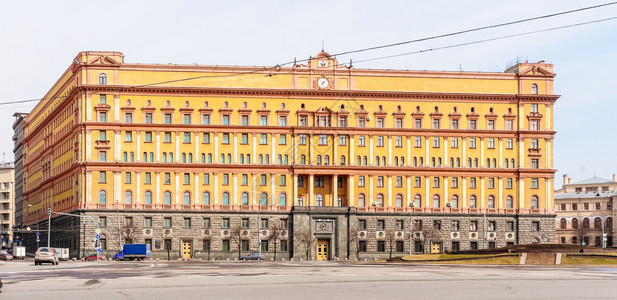 俄罗斯莫科克格勃大楼的外表俄语屋建筑学高清图片