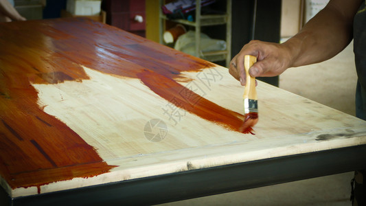 血褐中草药手保护工具涂有棕色褐画刷的木制绘占比例169背景