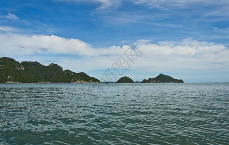 蓝色的KhaoSamRoiYot公园是泰第一个沿海家公园希里热带图片