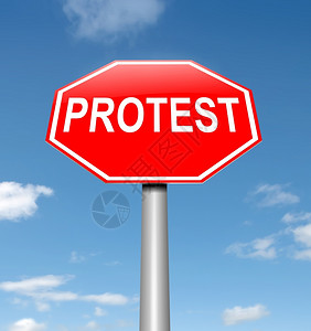 政治活动描述带有抗议概念的路标图示Sky背景Name行军图片