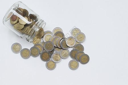货币成功银行业以白色背景保存泰王国的库因图片