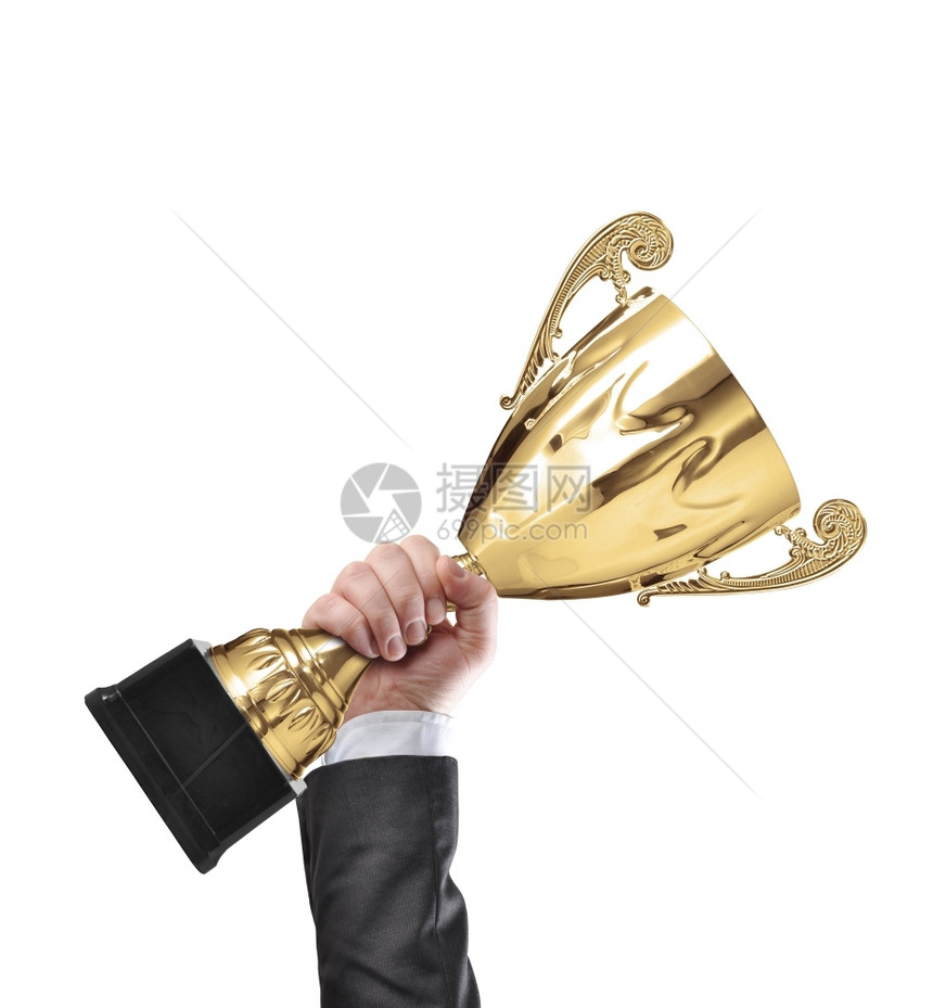 优胜者保持白色的拥有金奖杯冠军的商家图片