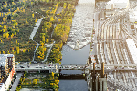 芝加哥运河流转系统CECO公园郊区城市景观图片