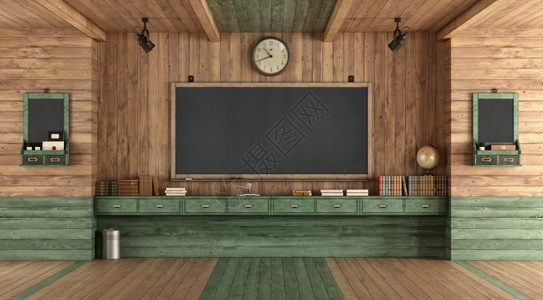 图书木头屋顶空教室用黑板对木墙着换回旧式的空教室将木教室换成逆式的图片