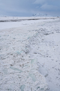 生态系统冰冻河流的全景欧洲冰岛冬季生物圈风景图片