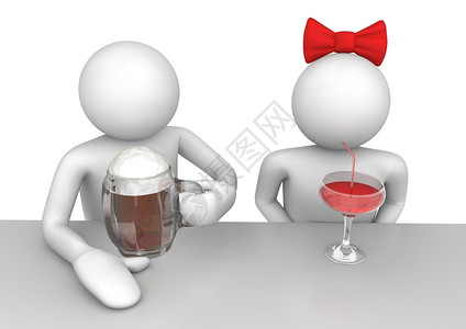 俱乐部喝在白色背景序列中孤立的3d字符醉图片